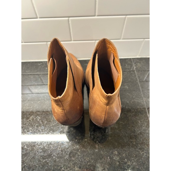 Lucky Brand Women's Leather Block Heel Ankle Booties Boots Brown Size 10M - Picture 8 of 13